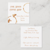 コーヒーリングや輪コーヒーショップの名刺 スクエア名刺 (正面/裏面)