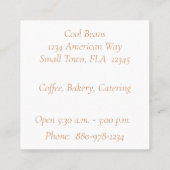 コーヒーリングや輪コーヒーショップの名刺 スクエア名刺 (裏面)