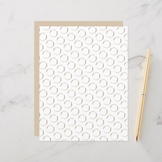 コーヒーリングや輪パターンブラウンホワイトモーニングおもしろい (正面/裏面インサイチュ)