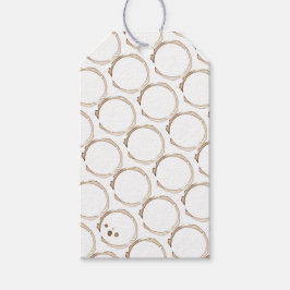 コーヒーリングや輪ブラウンホワイトアーティザンおもしろい ギフトタグ