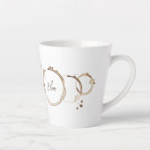 コーヒーリングや輪名ブラウンホワイトアーティザンおもしろい カフェラテマグ (右)