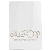 コーヒーリングや輪BUSINESS NAMEコーヒーショップおもしろい ミディアムペーパーバッグ (裏面)