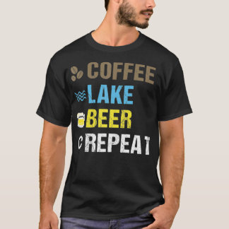 コーヒーレイクビールリピーター湖畔リビングアート Tシャツ