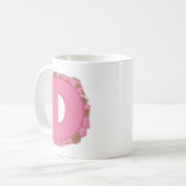 コーヒーレター D: モノグラムイニシャル コーヒーマグカップ (正面左)