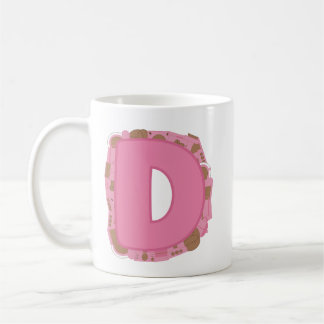 コーヒーレター D: モノグラムイニシャル コーヒーマグカップ