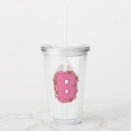 コーヒーレターB: モノグラムイニシャル アクリルタンブラー