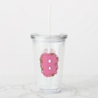 コーヒーレターB: モノグラムイニシャル アクリルタンブラー