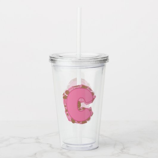 コーヒーレターC: モノグラムイニシャル アクリルタンブラー (正面)