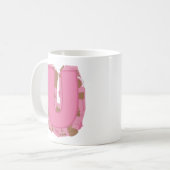 コーヒーレターU: モノグラムイニシャル コーヒーマグカップ (正面左)