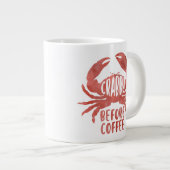 コーヒーレッド水色ジャンボマグカップの前にクラビー ジャンボコーヒーマグカップ (正面右)