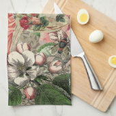 コーヒーレディビクトリアンーウーマンピンク教室 キッチンタオル (四つ折り)