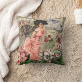 コーヒーレディビクトリアンーウーマンピンク教室 クッション (ブランケット)