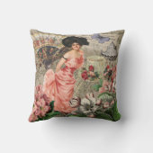 コーヒーレディビクトリアンーウーマンピンク教室 クッション (裏面)