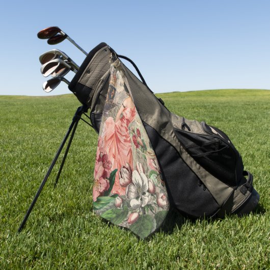 コーヒーレディビクトリアンーウーマンピンク教室 ゴルフタオル (グリーン)