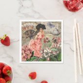 コーヒーレディビクトリアンーウーマンピンク教室 スタンダードカクテルナプキン (インサイチュ)