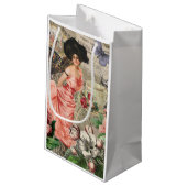 コーヒーレディビクトリアンーウーマンピンク教室 スモールペーパーバッグ (裏面アングル)