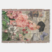 コーヒーレディビクトリアンーウーマンピンク教室 スローブランケット (正面)