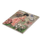 コーヒーレディビクトリアンーウーマンピンク教室 タイル (側面)