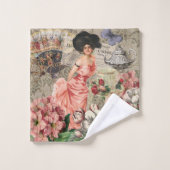 コーヒーレディビクトリアンーウーマンピンク教室 バスタオルセット (ウォッシュタオル)