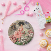 コーヒーレディビクトリアンーウーマンピンク教室 ペーパープレート (パーティー)