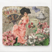 コーヒーレディビクトリアンーウーマンピンク教室 マウスパッド (正面)