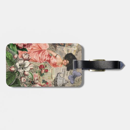 コーヒーレディビクトリアンーウーマンピンク教室 ラゲッジタグ (裏面横)