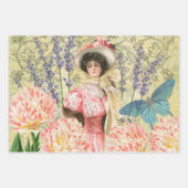 コーヒーレディビクトリアンーウーマンピンク教室 ラッピングペーパーシート (正面3)