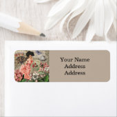 コーヒーレディビクトリアンーウーマンピンク教室 ラベル (インサイチュ)