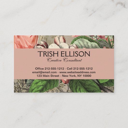 コーヒーレディビクトリアンーウーマンピンク教室 名刺 (裏面)