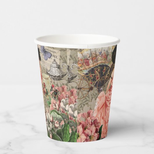 コーヒーレディビクトリアンーウーマンピンク教室 紙コップ (右)