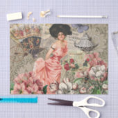 コーヒーレディビクトリアンーウーマンピンク教室 薄葉紙 (クラフト)