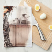 コーヒーレディ予測できなーはキッチンタオルが聞こえない キッチンタオル (四つ折り)