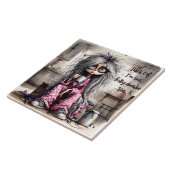 コーヒーレディ予測できなーバックオフ陶磁器タイル タイル (側面)