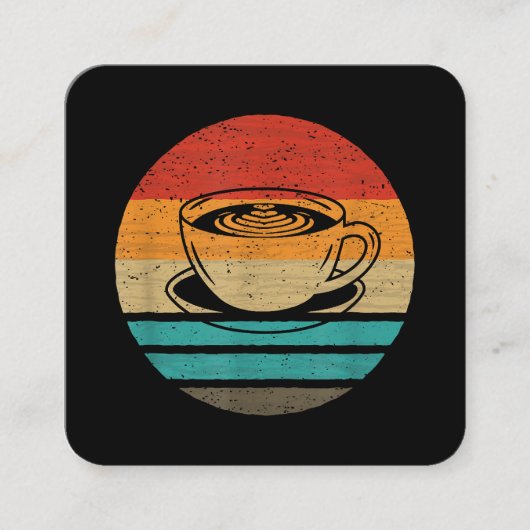 コーヒーレトロスタイルヴィンテージ スクエア名刺 (正面)