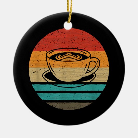 コーヒーレトロスタイルヴィンテージ セラミックオーナメント (正面)