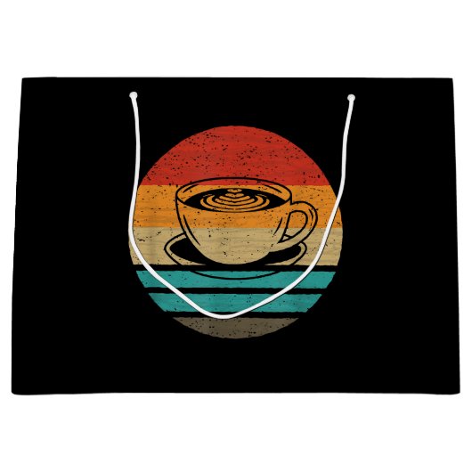 コーヒーレトロスタイルヴィンテージ ラージペーパーバッグ (正面)