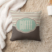 コーヒーレトロラベルデザイナーアクセント枕 クッション (ブランケット)