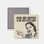 コーヒーレトロ主婦マグネット マグネット (正面/裏面)