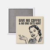 コーヒーレトロ主婦マグネット マグネット (正面/裏面)