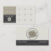 コーヒーロイヤリティのパンチカードの名刺 ロイヤリティカード (正面/裏面)