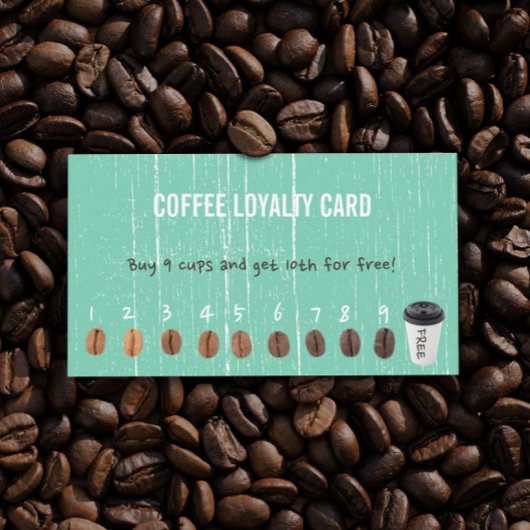 コーヒーロイヤリティカードヴィンテージグリーンウッド ロイヤリティカード