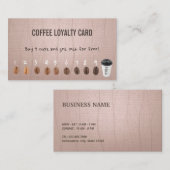 コーヒーロイヤリティカードヴィンテージダスティピンク ロイヤリティカード (正面/裏面)