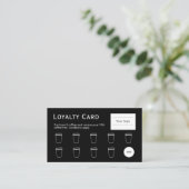コーヒーロイヤリティカード、クリーンおよびシンプルブラックコーヒー ロイヤリティカード (スタンド正面)