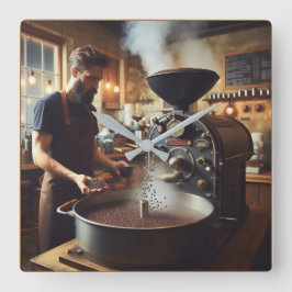 コーヒーロースター スクエア壁時計