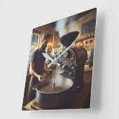 コーヒーロースター スクエア壁時計 (傾斜)