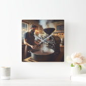 コーヒーロースター スクエア壁時計 (ホーム)