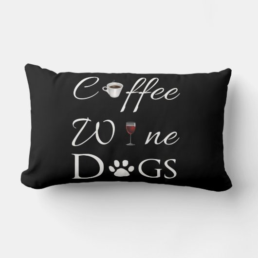 コーヒーワイン犬腰枕 ランバークッション (正面)