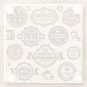 コーヒーヴィンテージバッジ | Coffee Cork Coaster Set ガラスコースター (裏面)