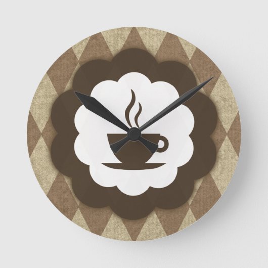 コーヒーヴィンテージ ラウンド壁時計 (正面)