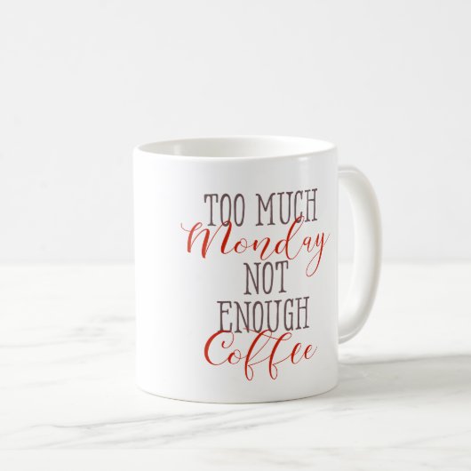 コーヒー不足 – コーヒおもしろいー引用文 コーヒーマグカップ (正面右)